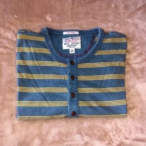 LUCKY BRAND Short-Sleeve Striped Henley Shirt